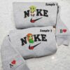 Shrek and Fiona Embroidered Sweatshirt, Movie Characters Embroidered Shirt, Couples Embroidered Hoodie