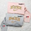 Simba and Nala Embroidered Shirt, Disney Characters Embroidered Sweatshirt, Couples Embroidered Hoodie