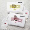 Spongebob and Patrick Embroidered Shirt, Cartoon Characters Embroidered Sweatshirt, Couples Embroidered Hoodie