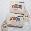 Winnie The Pooh Embroidered Couples Shirts, Disney Characters Embroidered Sweatshirts, Couple Embroidered Hoodies