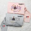 Anna and Kristoff Embroidered Shirts, Disney Characters Embroidered Sweatshirts, Couple Embroidered Hoodies