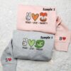 Anxiety And Disgust Embroidered Shirts, Disney Characters Inside Out Embroidered Sweatshirts, Couple Embroidered Hoodies