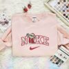 Baby Yoda With Christmas Ornament Embroidered Shirt, Movie Embroidered Sweatshirt, Unique Christmas Gift Ideas