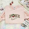 Hello Kitty Xmas Wreath Embroidered Shirt, Christmas Embroidered Hoodie, Unique Christmas Gift Ideas